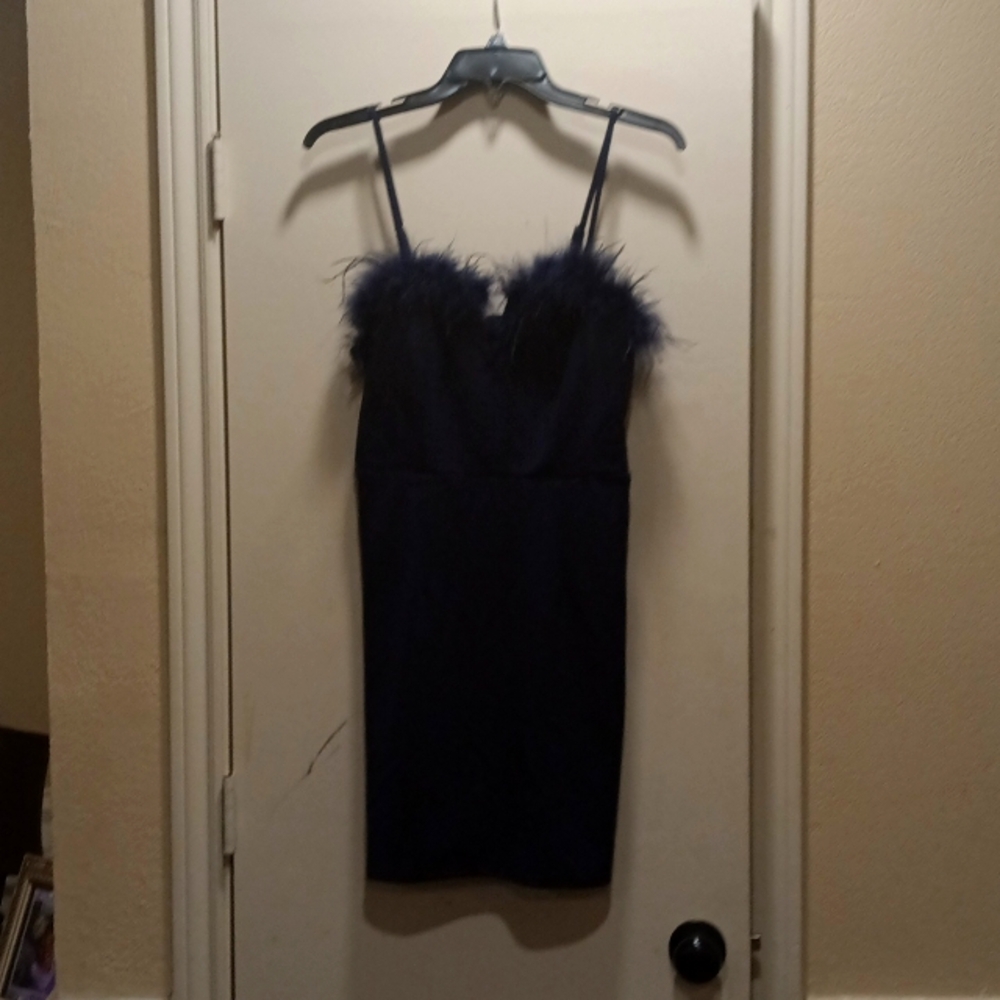 Navy blue teen winter party dress